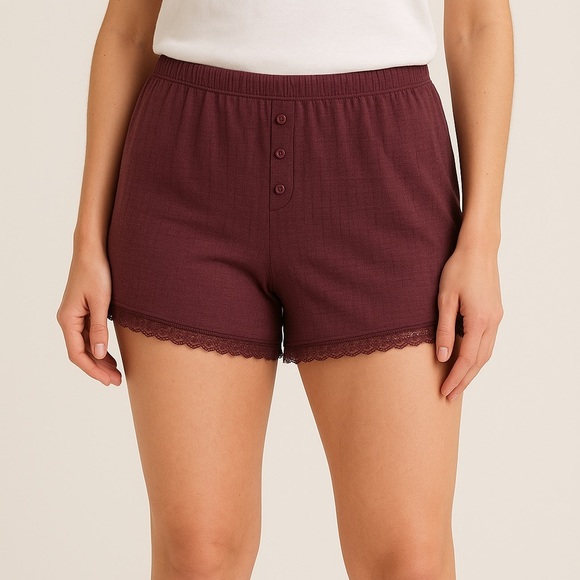 Victoria's Secret Purple Lace Pajama Shorts - Picture 2 of 8